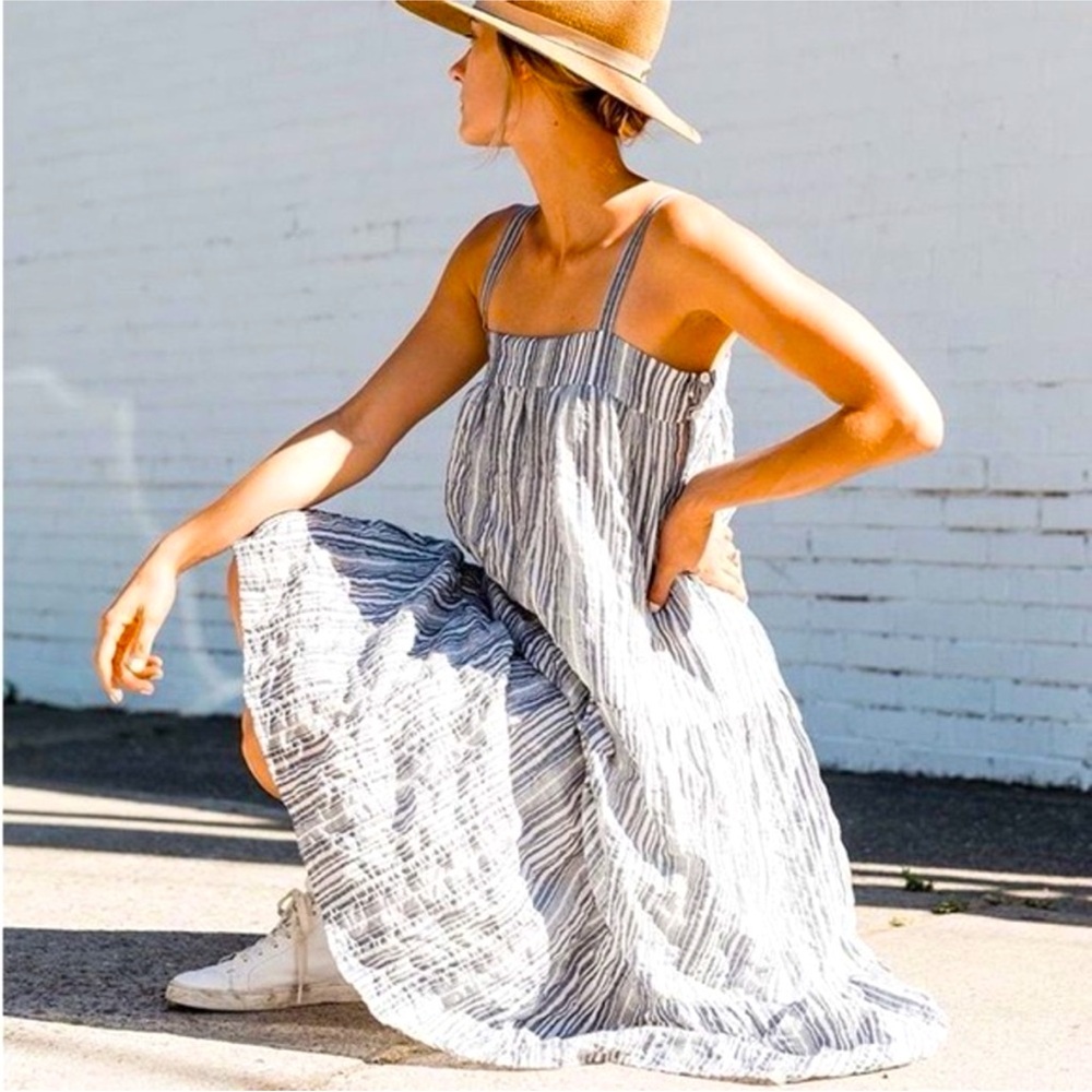 Jenni Kayne Summer Dress Blue White Striped